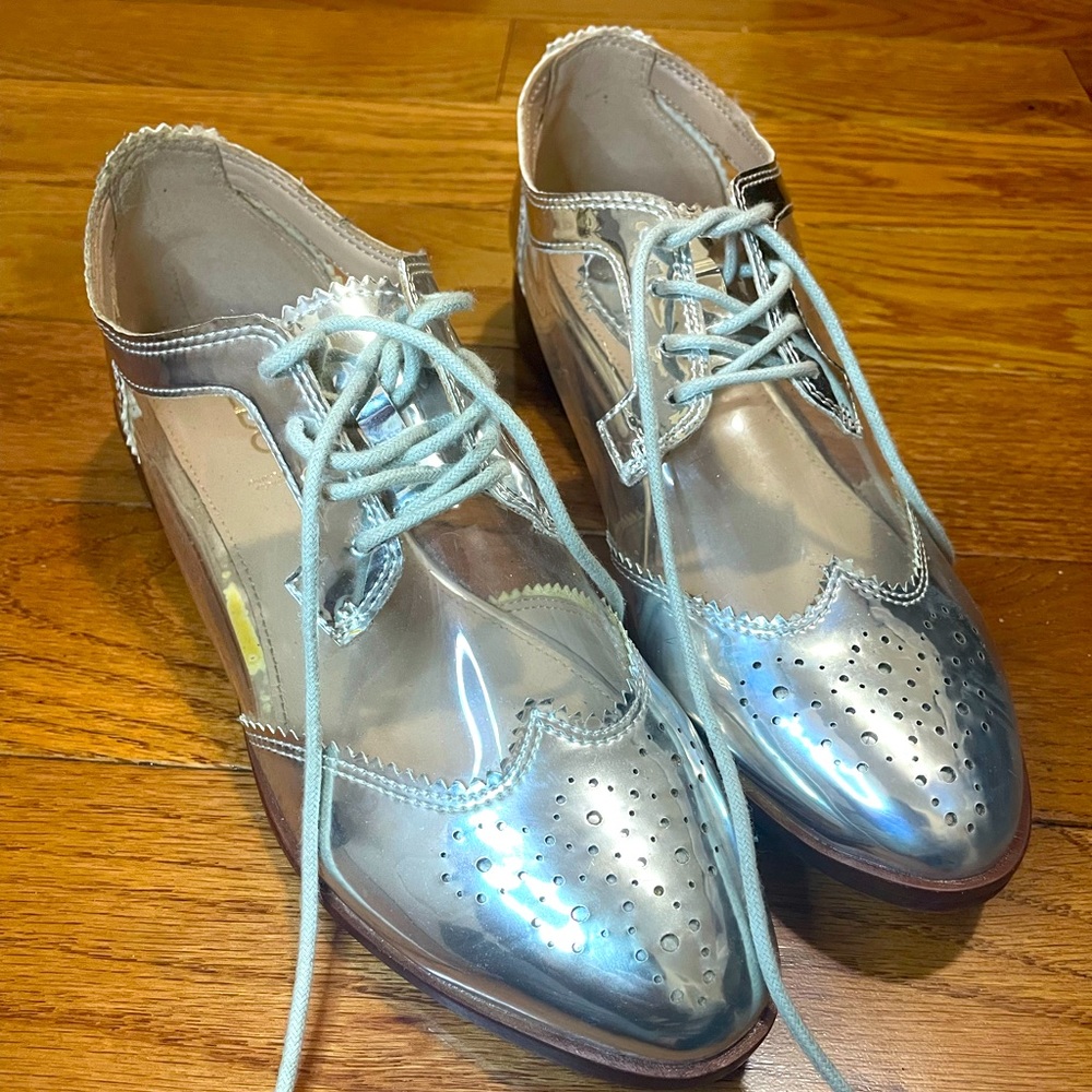 Aldo silver heels for women
